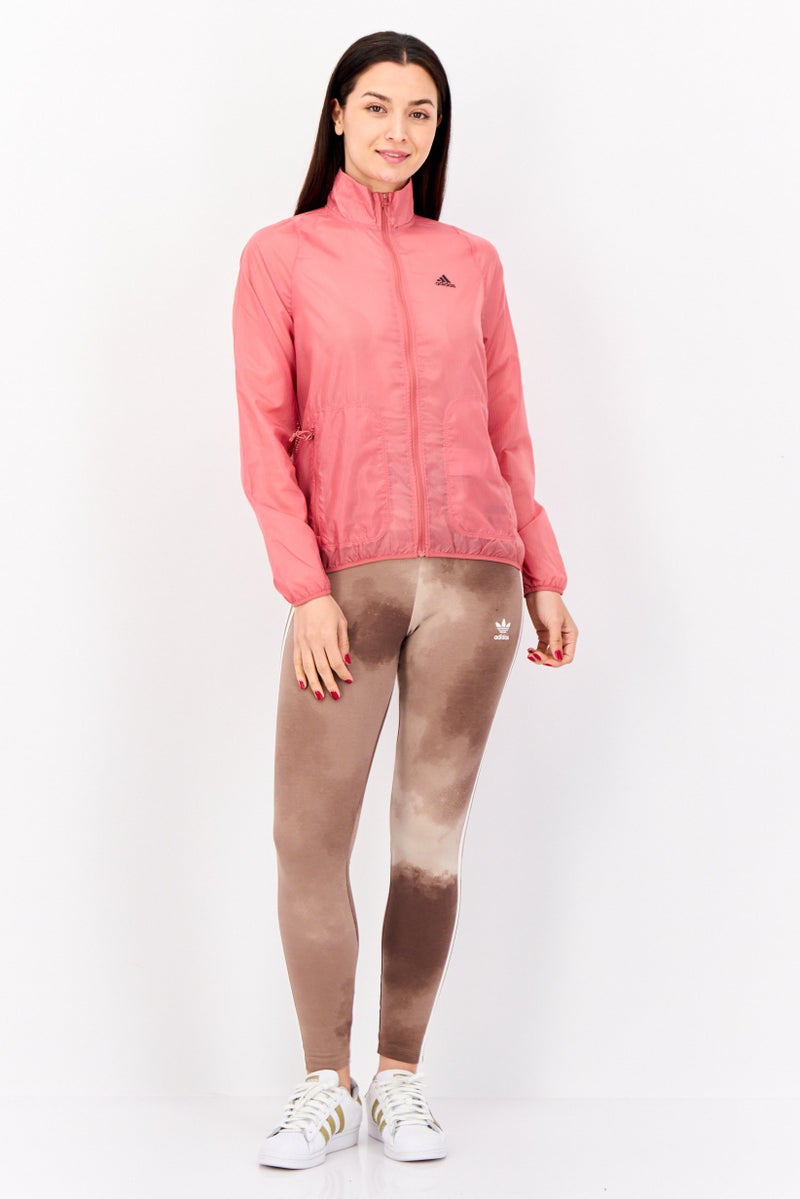 Adidas جاكيتات جري طويلة الأكمام للنساء، وردي قديم - Image 4